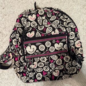 Vera Bradley Black and Pink Floral Backpack